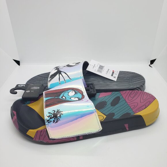 Nightmare Before Christmas Slides Sandals Women's 9 Jack Skellington Sally Xmas - Picture 5 of 11